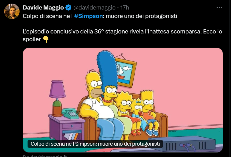 Simpson, un membro della famiglia morirà a breve? Cosa sappiamo e quali sono le reazioni della community simpson 3
