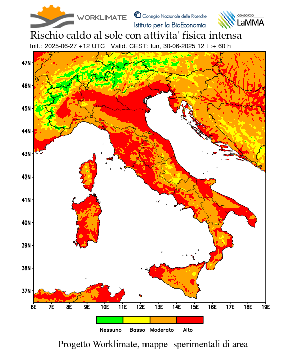 Caldo e temperature record, ecco le Regioni che vietano il lavoro nelle giornate da bollino rosso mappa del rischio caldo lavoratore