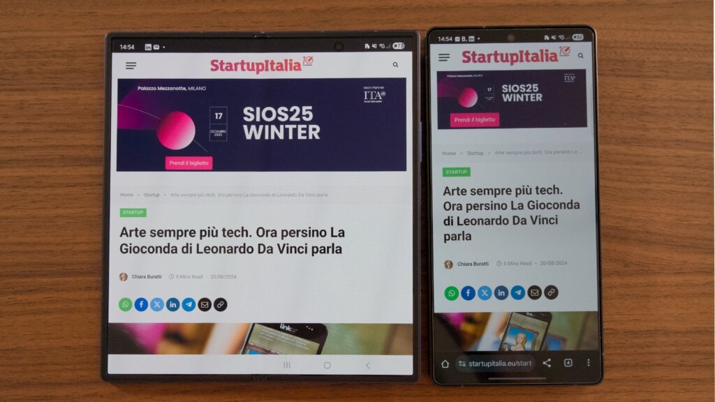 Galaxy S25 Ultra e Samsung Galaxy Z Fold7 a confronto