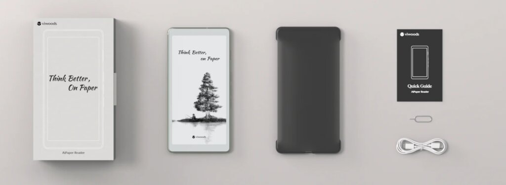 Viwoods AiPaper Reader, lo smartphone per chi vuole disintossicarsi dagli smartphone? viwoods aipaper reader contenuto confezione